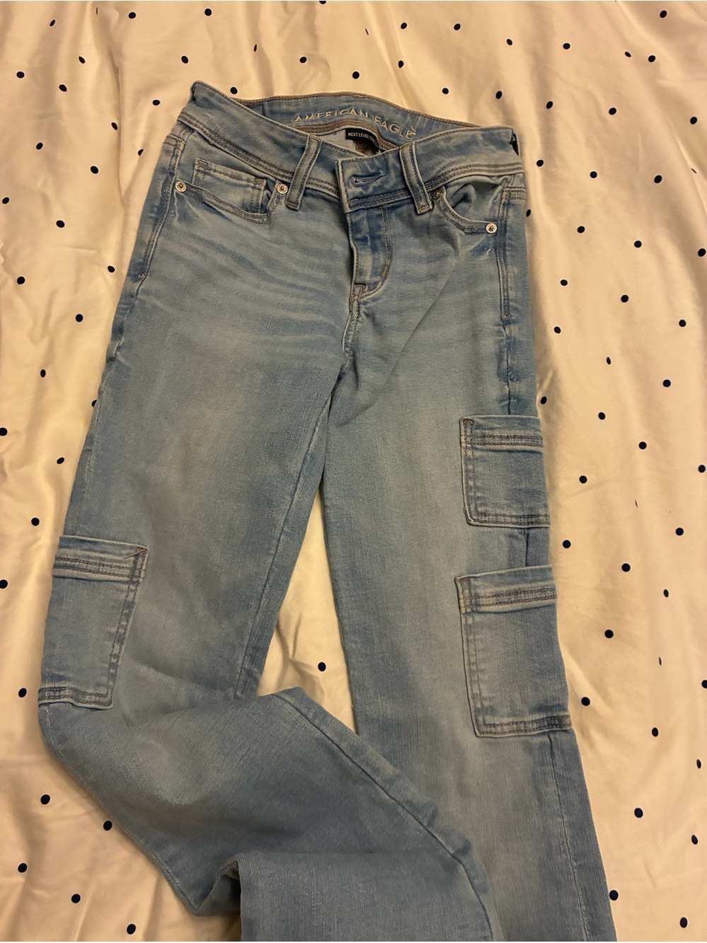 American Eagle Light Blue Women's Skinny Cargo Jeans